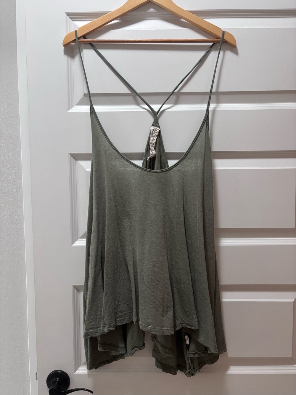 Magnolia Pearl Olive Green Strappy Swing Tank Top